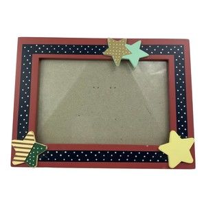 5.5" x 3.5" Picture Frame Flag Red White and Blue Star and Dots